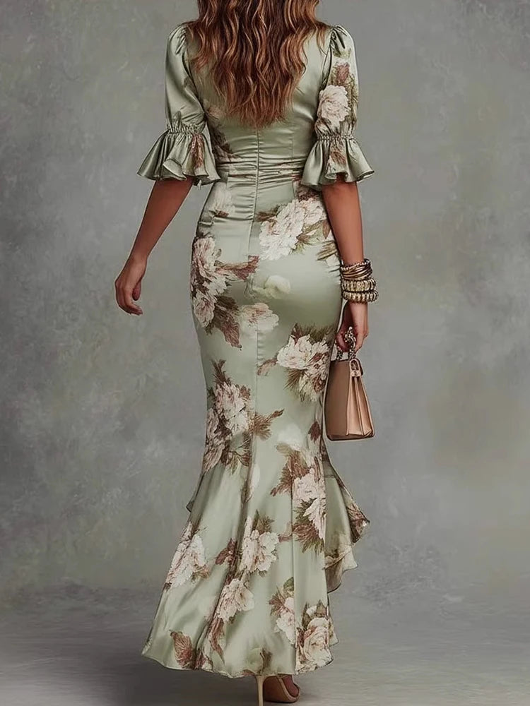 Mireya Ruffle Butterfly Sleeve Maxi Dress