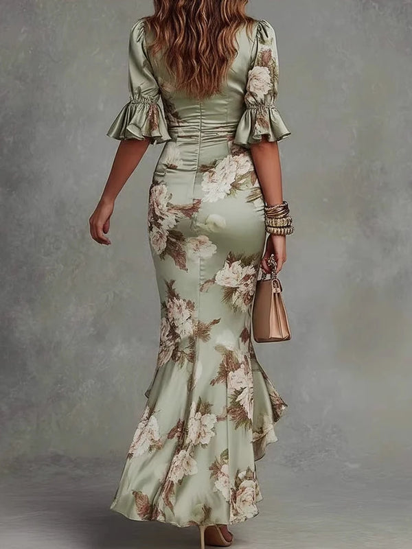 Mireya Ruffle Butterfly Sleeve Maxi Dress