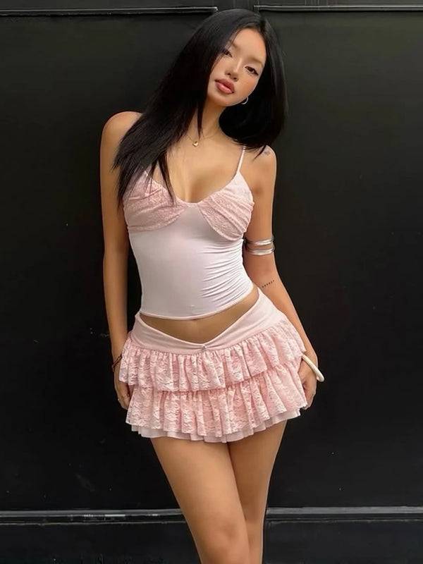 Philomena Ruffle Mini Skirt Set Two-piece