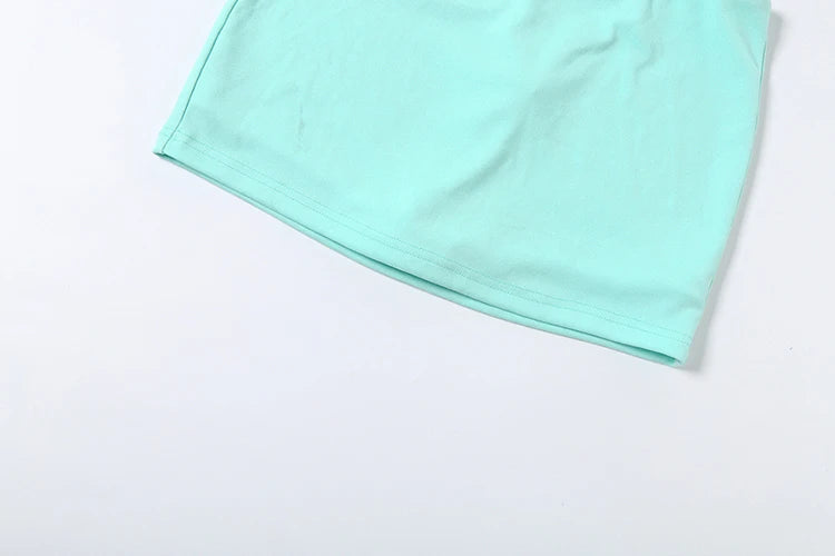 Mira Layered Halter Mini Skirt & Shorts Set Three-piece