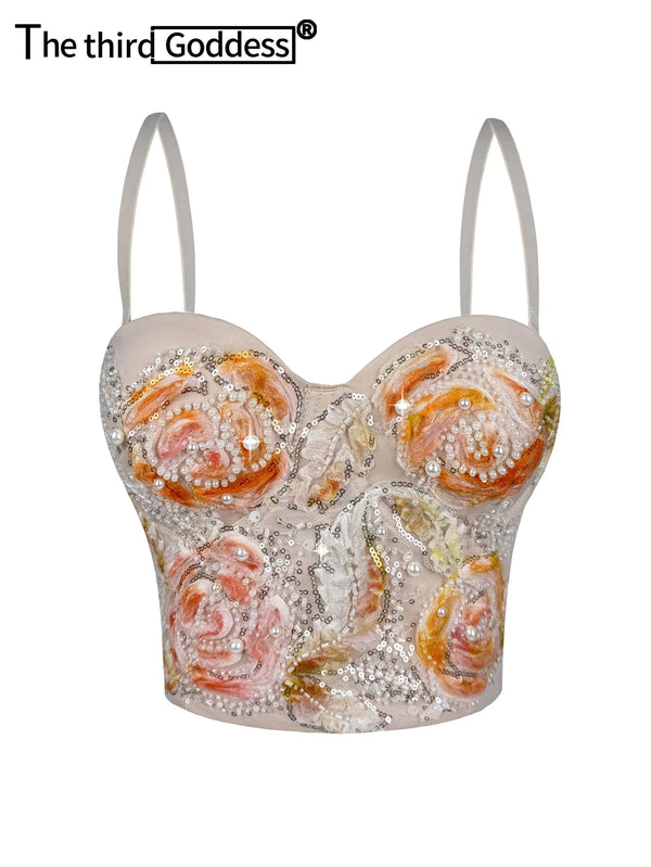 Sexy backless sequin corset crop top women summer rhinestone club party tops for woman beach halter tank top cropped streetwear