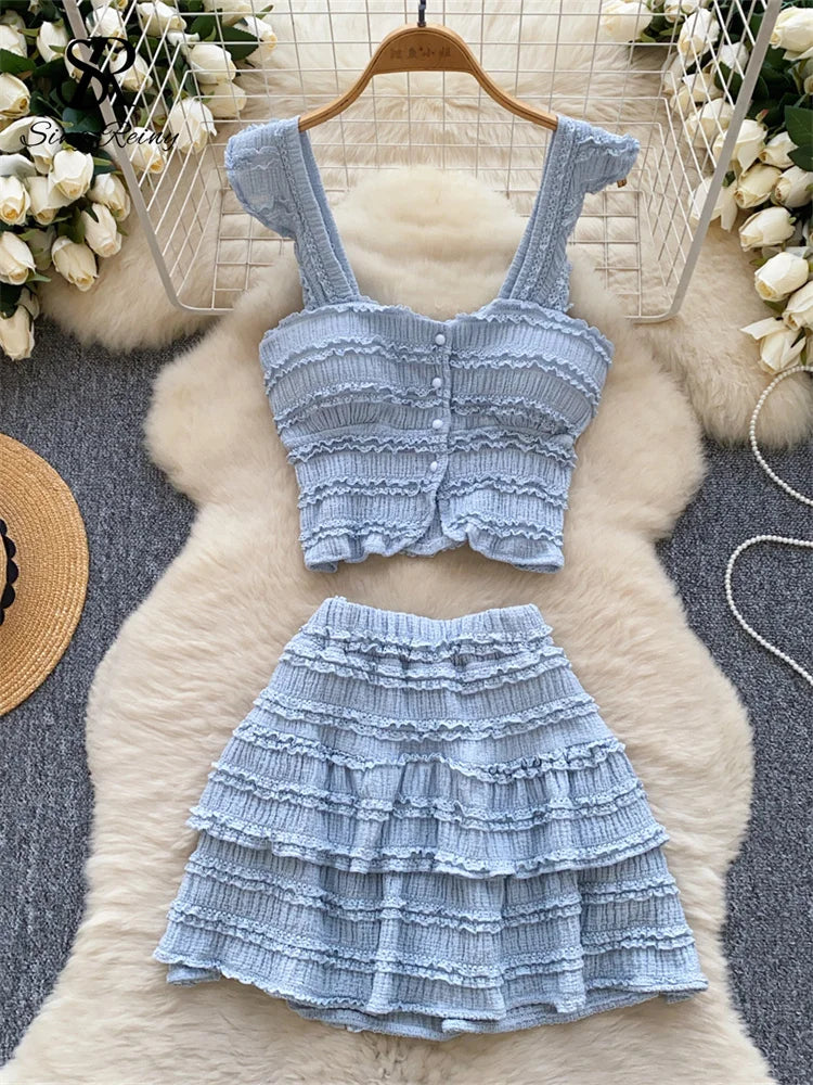 Lisette Strapless Ruffle Top & Mini Skirt Two-piece