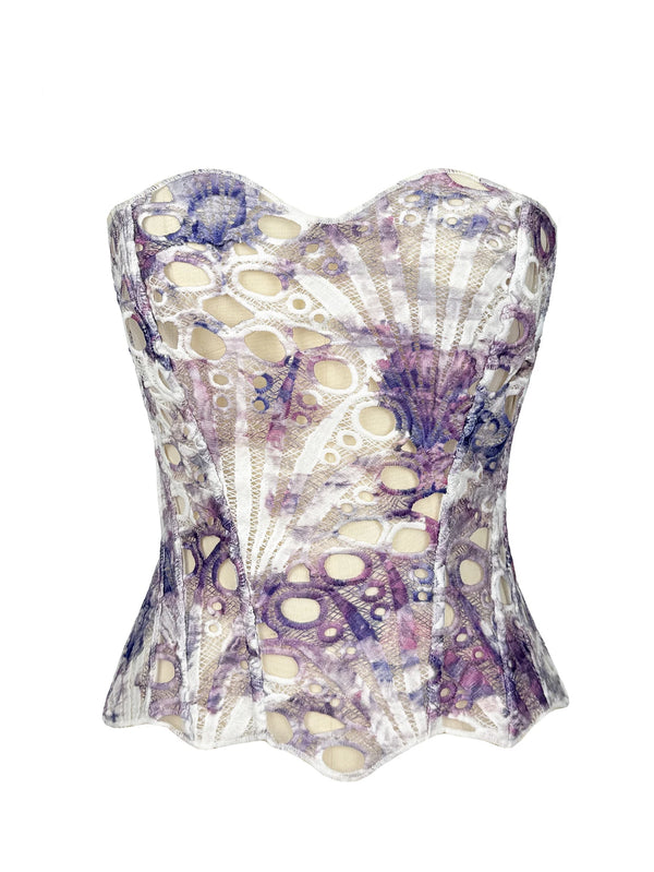 Nadia Tie-Dye Backless Corset Crop Top