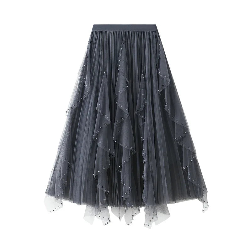 Kiara A-Line Mesh Midi Skirt One-piece