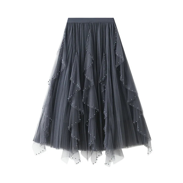 Kiara A-Line Mesh Midi Skirt One-piece