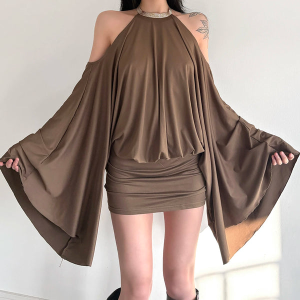 Marisol Feather Sleeve Mini Dress