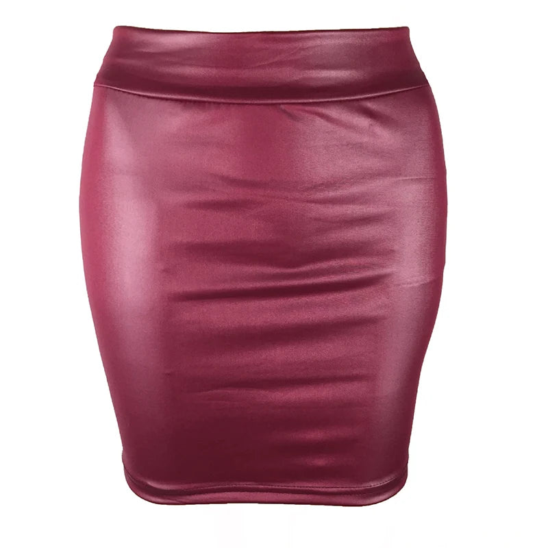 Noire High-Stretch Faux-Leather Mini Skirt One-piece