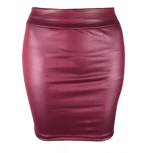 Noire High-Stretch Faux-Leather Mini Skirt One-piece