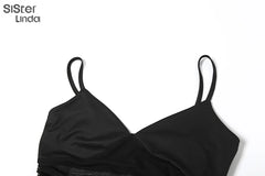 Scarlett Noir Sheer Wrap Maxi Dress