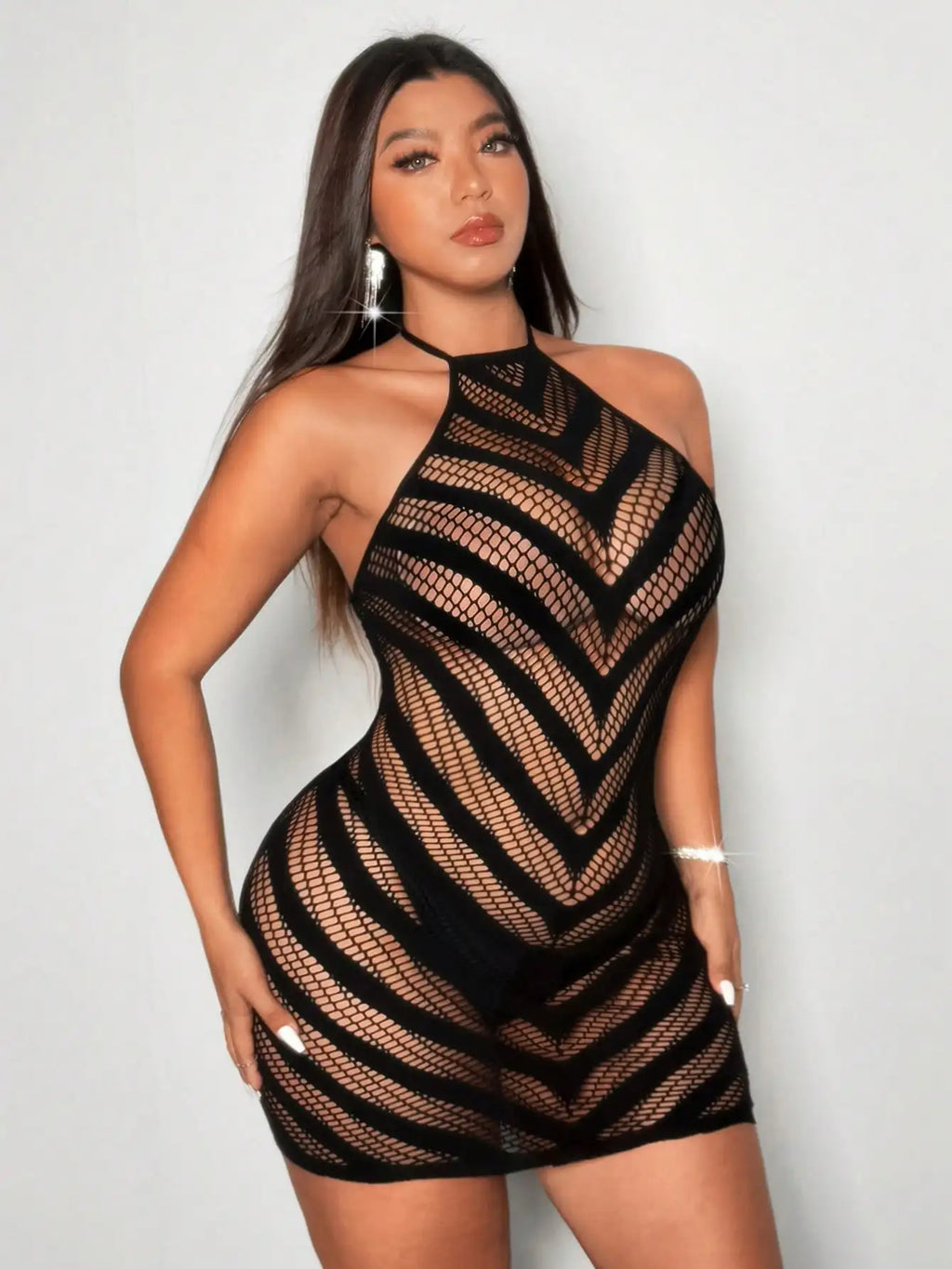 Noir Mirage Fishnet Mesh Lingerie