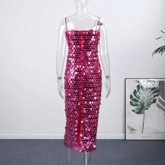 Sofia Sequin Spaghetti Strap Bodycon Maxi Dress