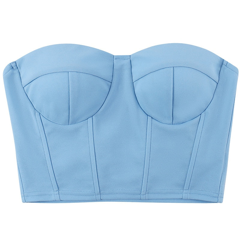 Satin Corset Shapewear Formal Evening Tank Top Prom Elegant Party Vest Sexy Sleeveless Strapless Summer Crop Tops 2023