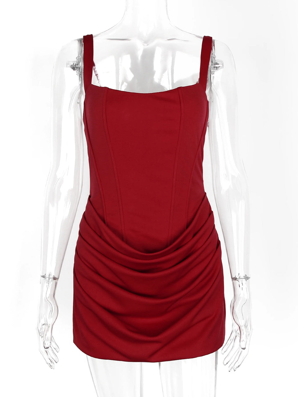 Alina Ruched Backless Spaghetti-Strap Mini Dress