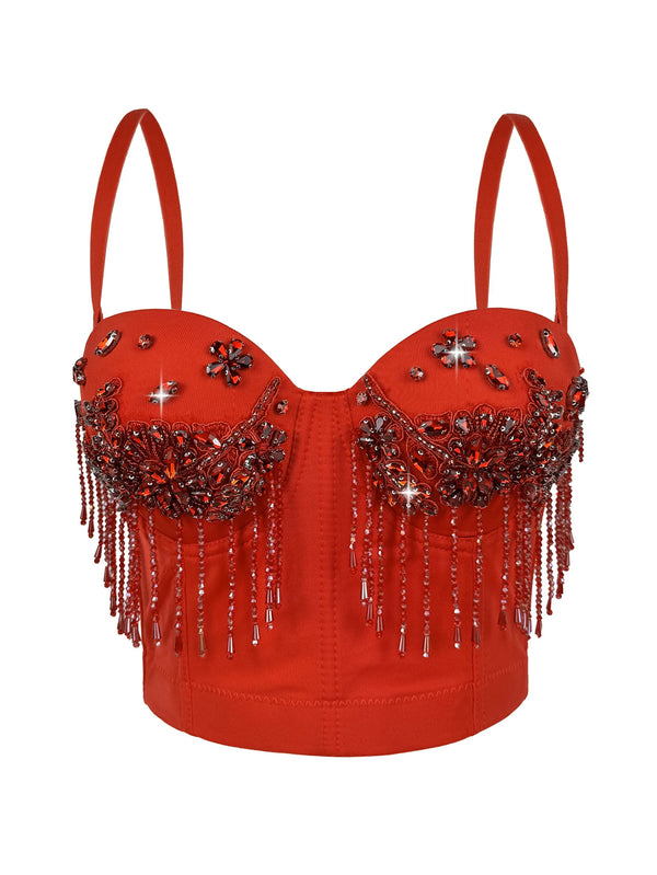 Sexy halter rhinestone corset crop top women summer club party tank tops for woman clothes cropped tube top hotwife streetwear