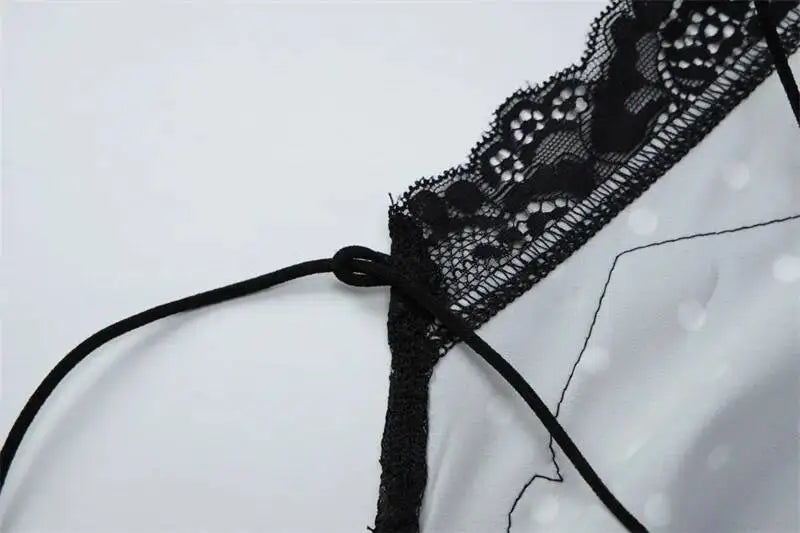 Alessandra Polka-Dot Lace-Up Mini Dress