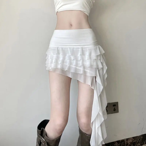 Perla Lace Mesh A-Line Midi Skirt One-piece