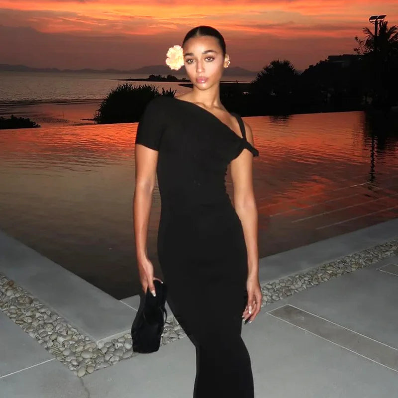 PixieKiki Asymmetrical Twist One Shoulder Maxi Long Dress Kylie Jenner Outfits Elegant Sexy Summer Party Dresses 2024 C85-CZ38