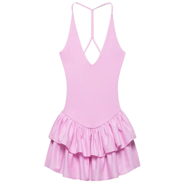 Amara Halter Ruffle A-Line Mini Dress