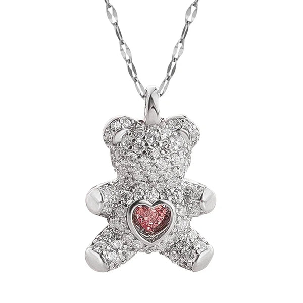 Teddy Crystal Bear Pendant Necklace