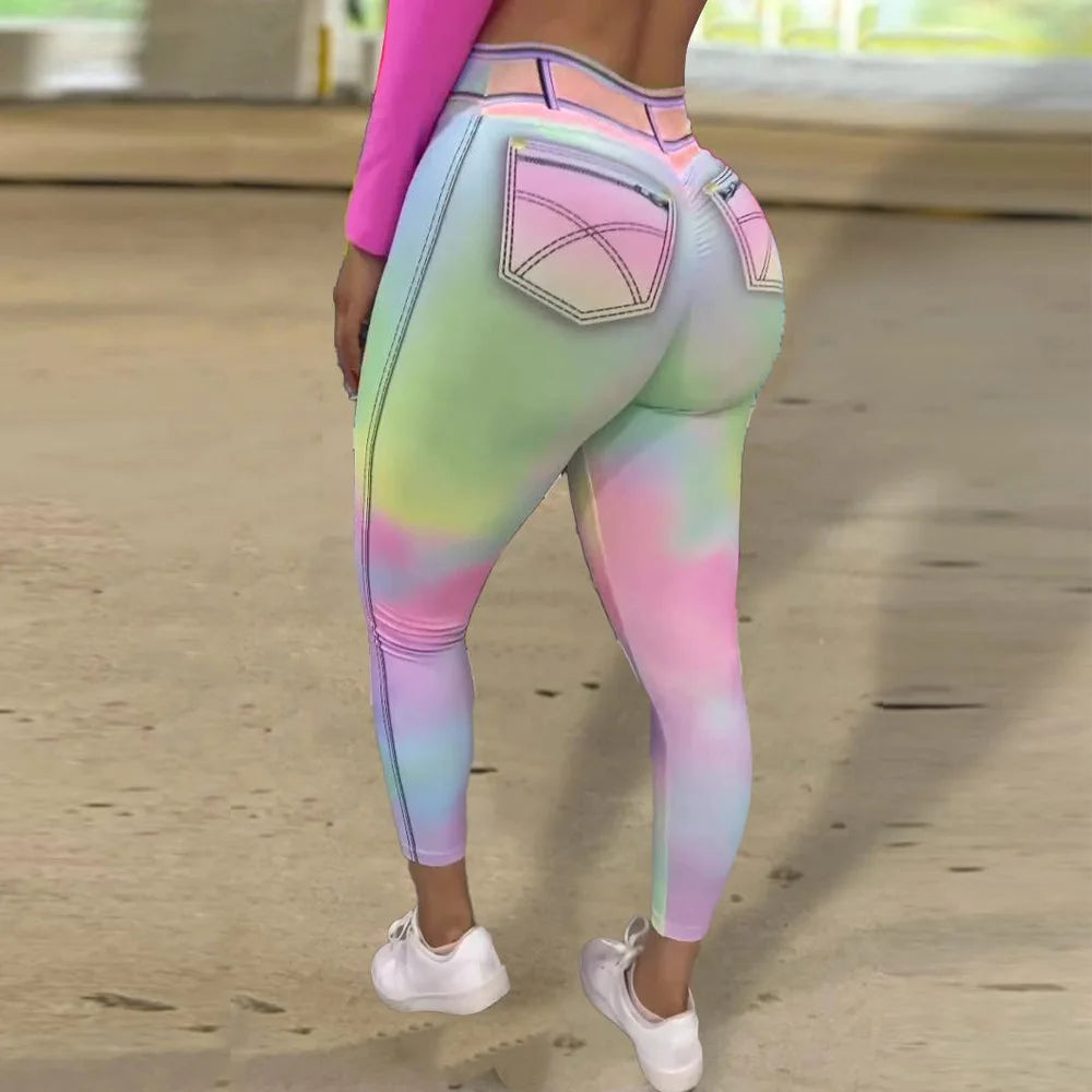 Jemima Tie-Dye Denim-Look Leggings One-piece Secondary image