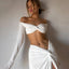 Elara Ruched Long-Sleeve Maxi Skirt Set Two-piece