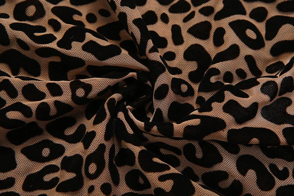 Kliou Leopard Print Playsuits Woman Bandage Halter Backless Sleeveless Skinny Peach Hip Hot Girls Street Style Classic Rompers