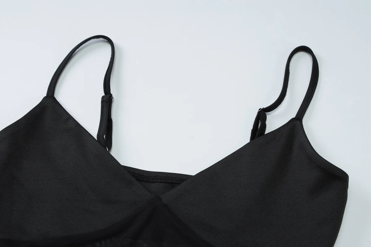 Nocturne Sheer-Mesh Cami Bodycon Maxi Dress