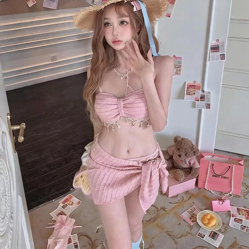 Blythe Pink Bandeau Bikini Three-piece Secondary image
