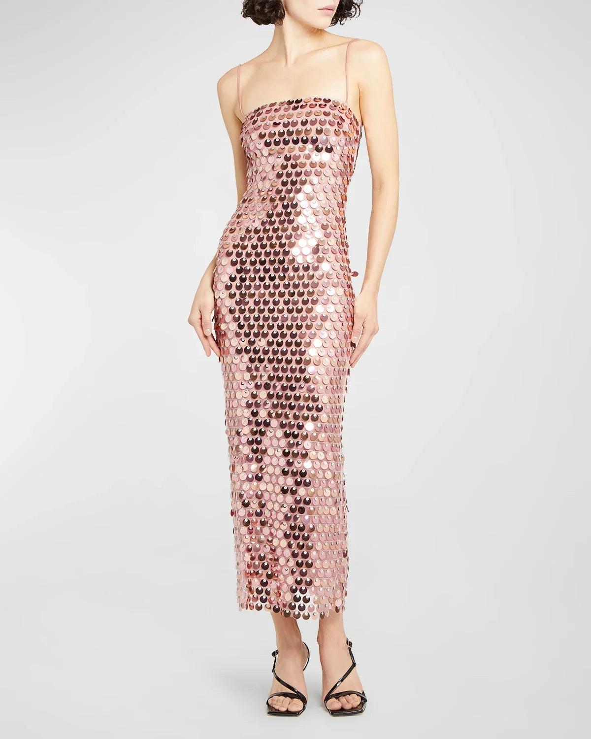 Sofia Sequin Spaghetti Strap Bodycon Maxi Dress