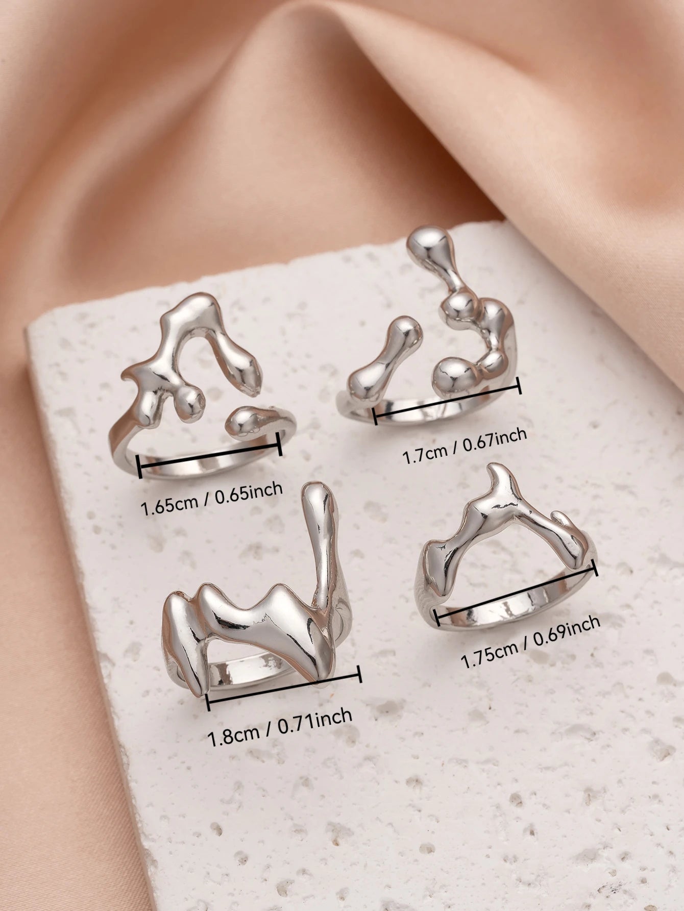 Cascade Teardrop Ring Set Four-piece