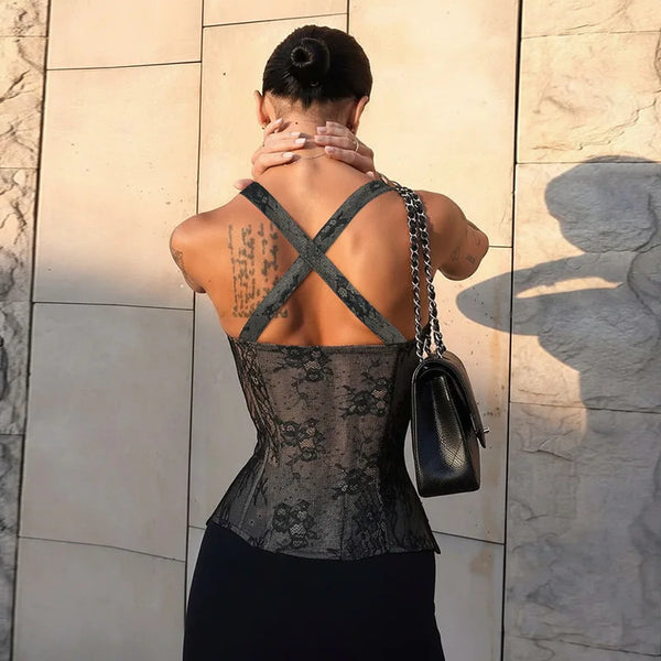 Aveline Lace Corset Cami Top One-piece
