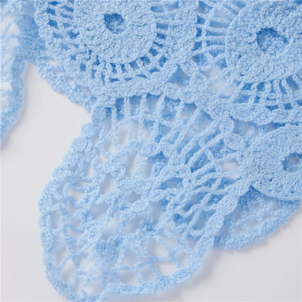 Velia Crochet Backless Beach Cover-Up Mini Dress One-piece