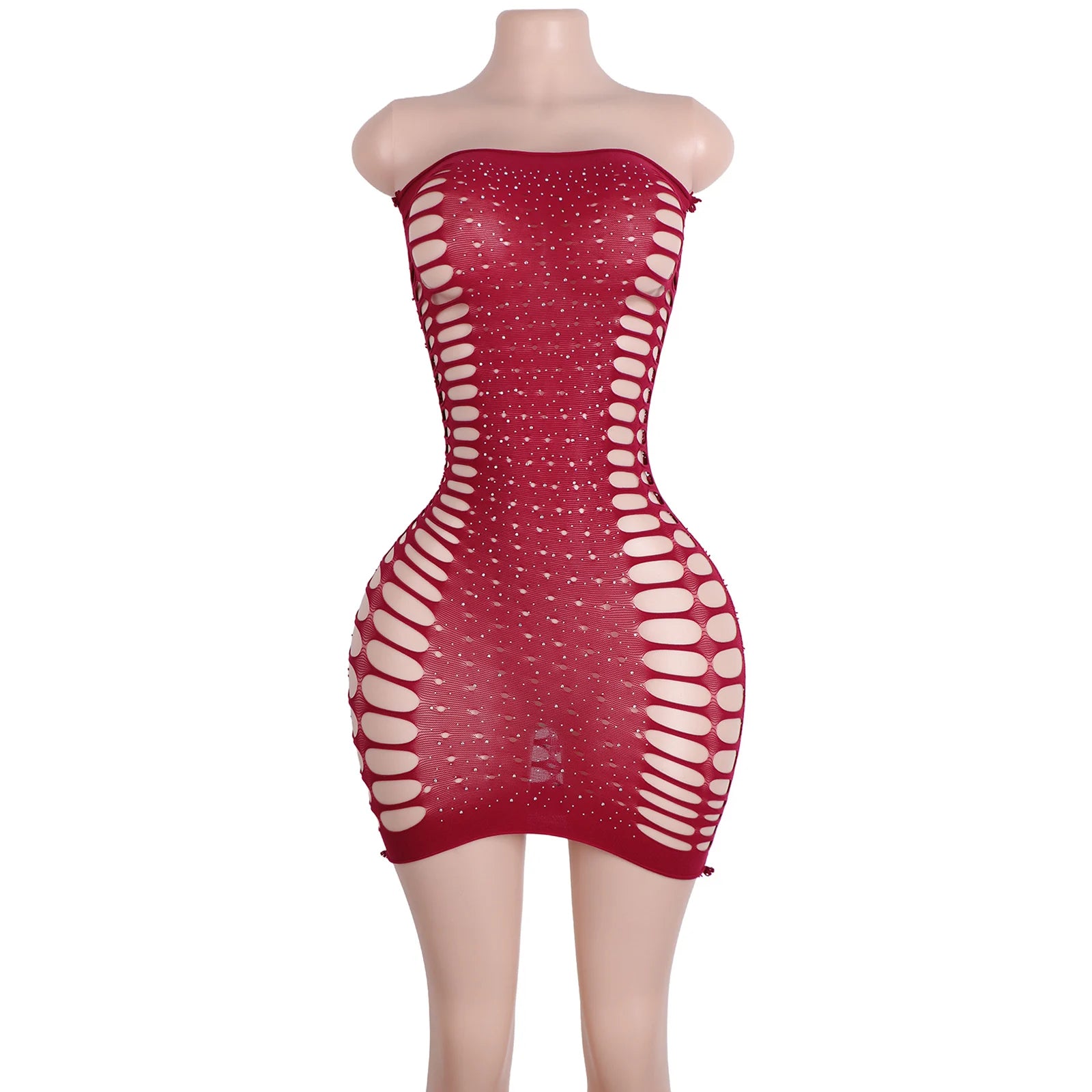Obsidian Siren Fishnet Rhinestone Lingerie