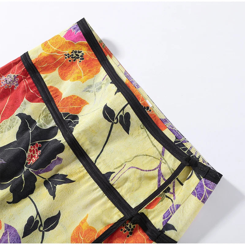 Romy Floral Satin Maxi Skirt One-piece