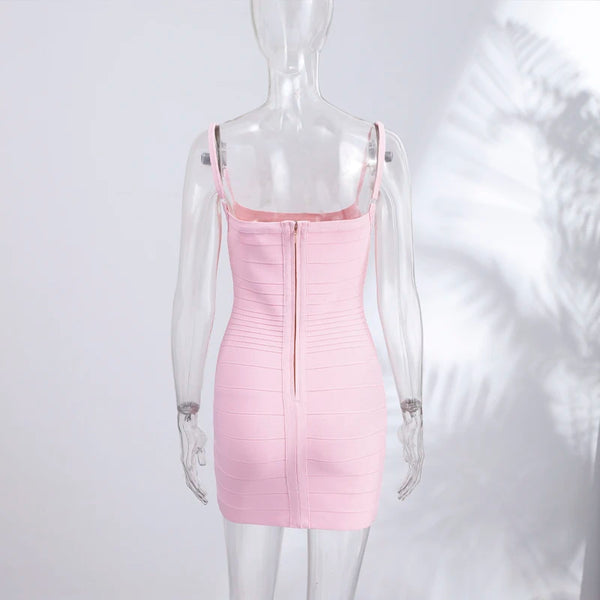 Brielle Ribbed Bandage Mini Dress