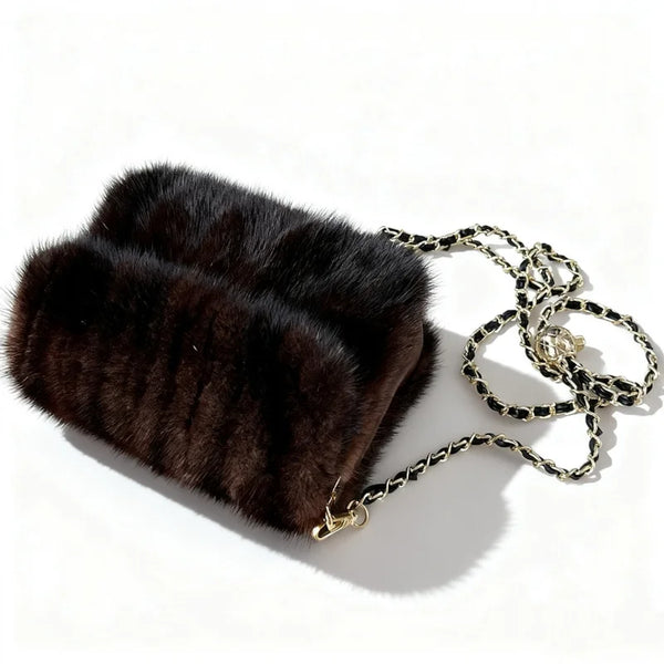 Mink Women's Bag Luxury Handbag Women Furry Female Bags For Women's Shoulder Bags Trend 2025 Luxury Bag Designers Crossbody Bags