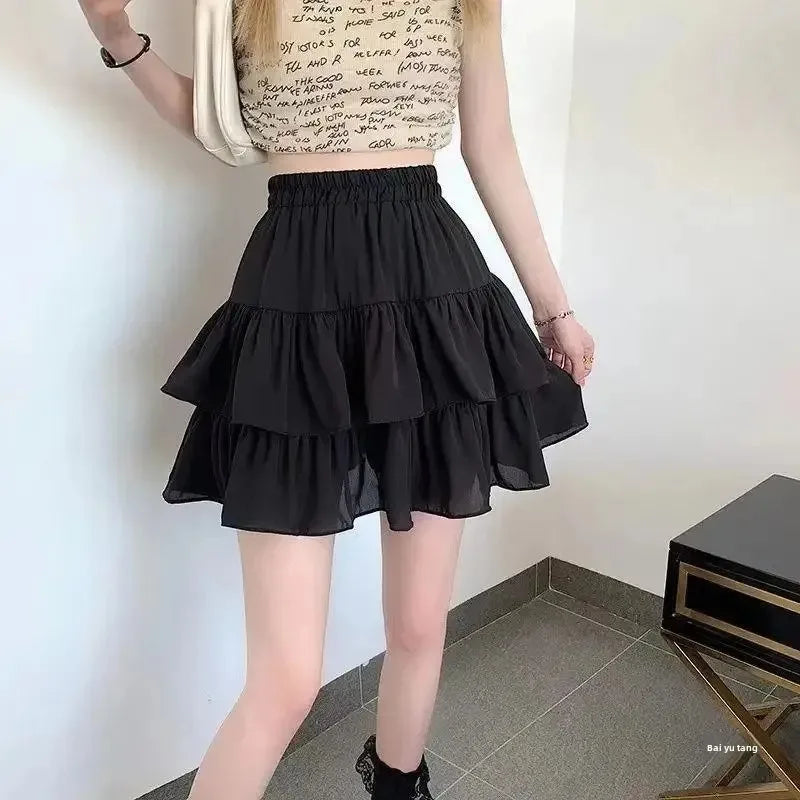 Piper Pleated Ruffle A-Line Mini Skirt One-piece