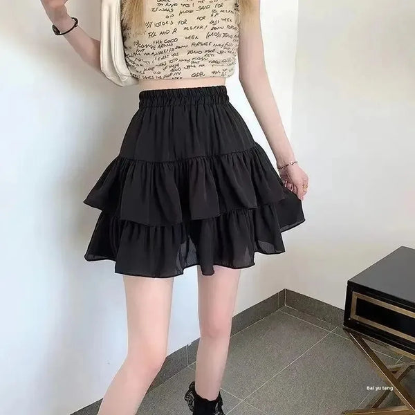 Piper Pleated Ruffle A-Line Mini Skirt One-piece