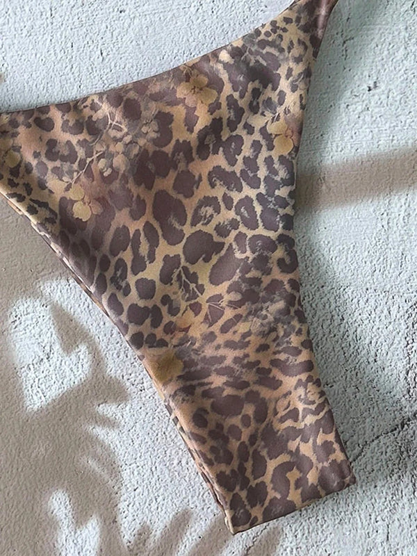 Bella Leopard Print Triangle Bikini Set