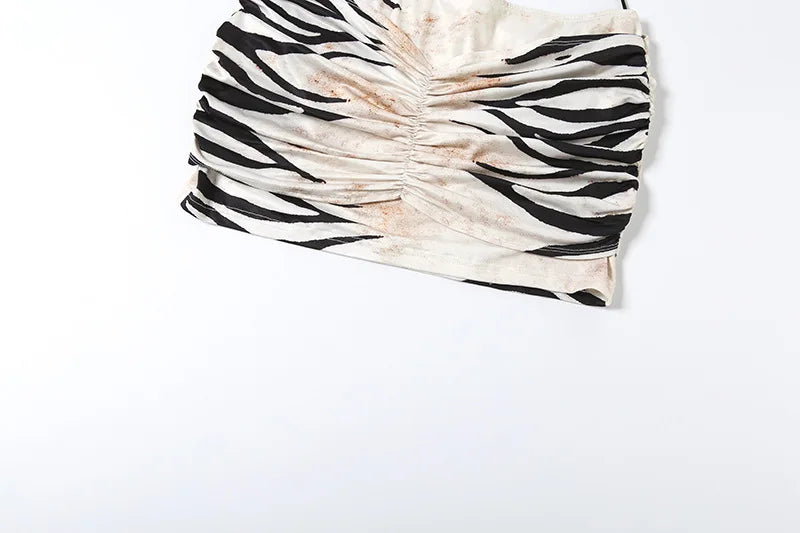 Zenya Zebra-Print Asymmetrical Cutout Mini Dress