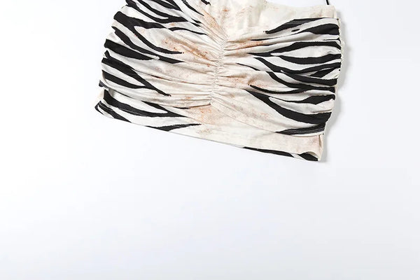 Zenya Zebra-Print Asymmetrical Cutout Mini Dress