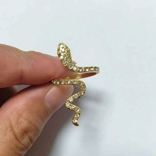 Serpentine Zircon Adjustable Ring