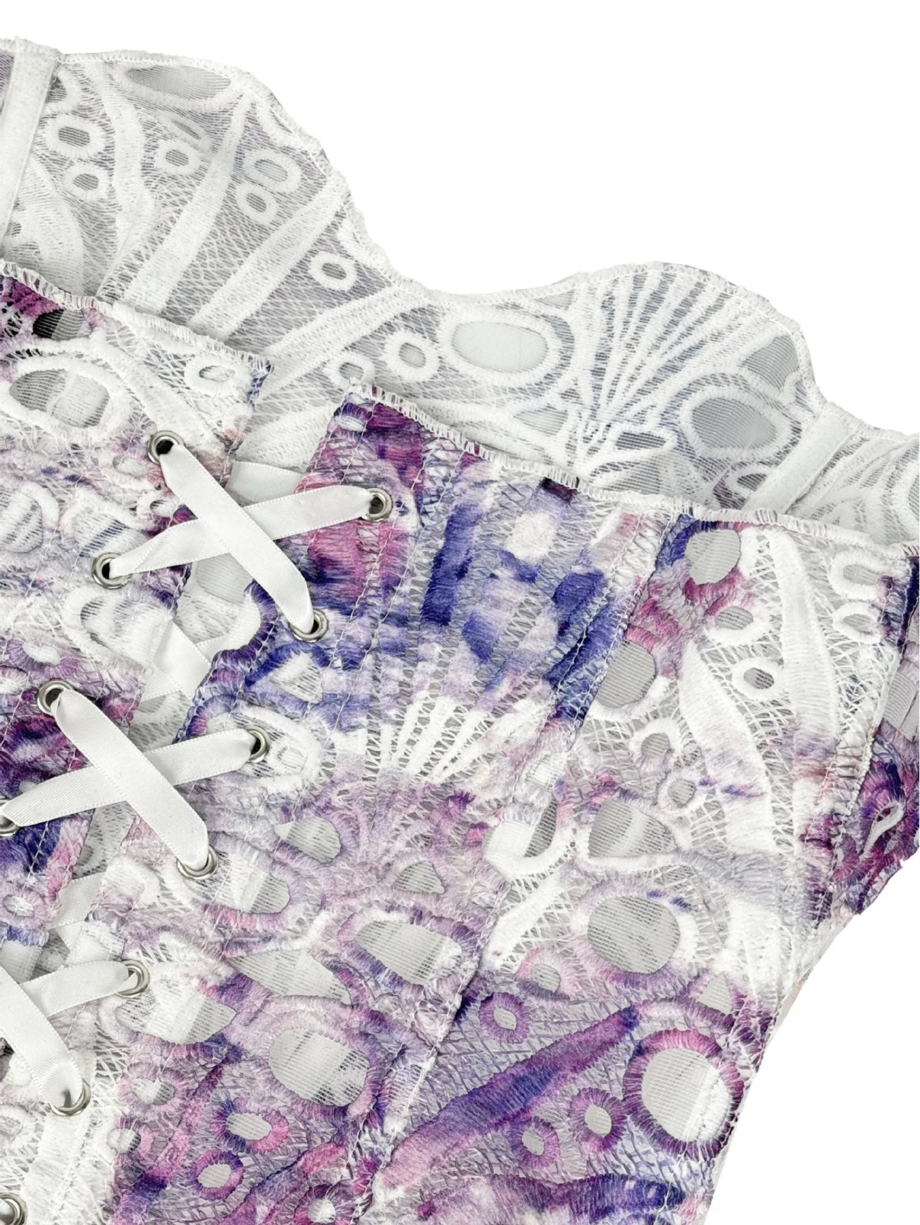 Nadia Tie-Dye Backless Corset Crop Top