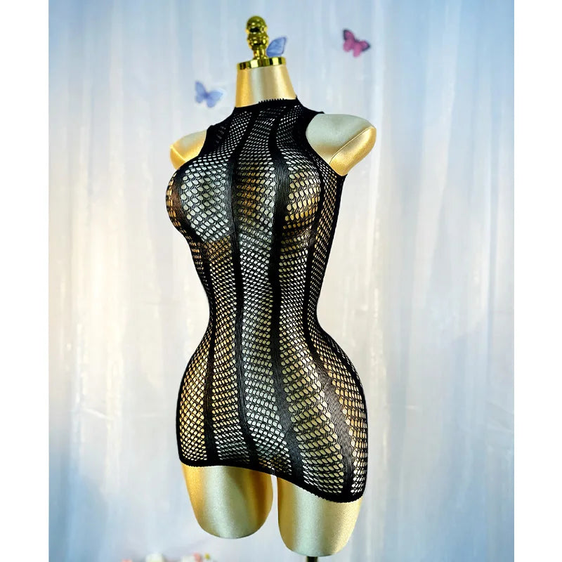 Paloma Black Fishnet Beach Cover-Up