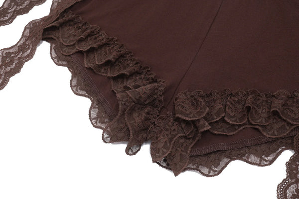 Talia Lace-Trim Bodysuit & Shorts Set Two-piece