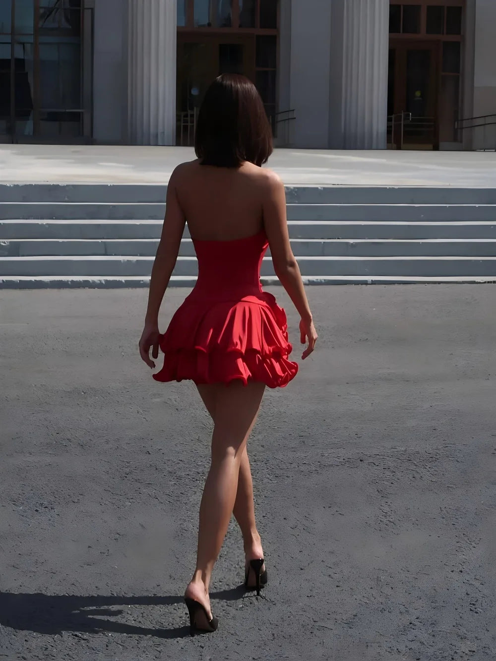 Aria Blush Ruffle Halter Mini Dress
