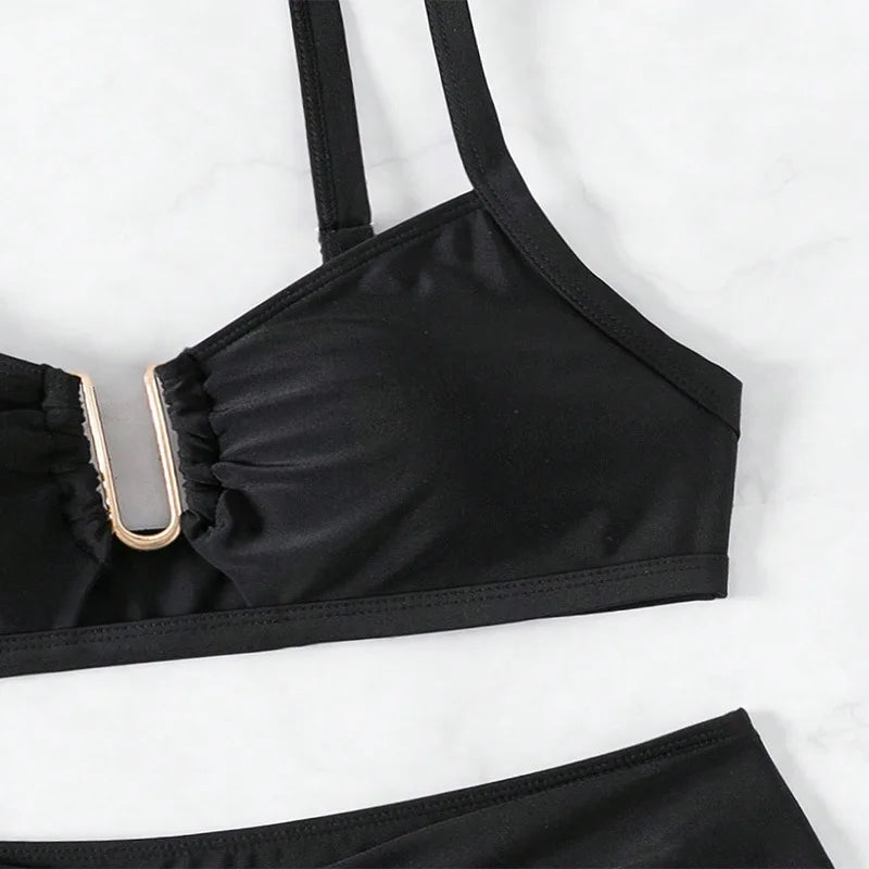 Nadia High-Waist Backless Bikini Two-piece