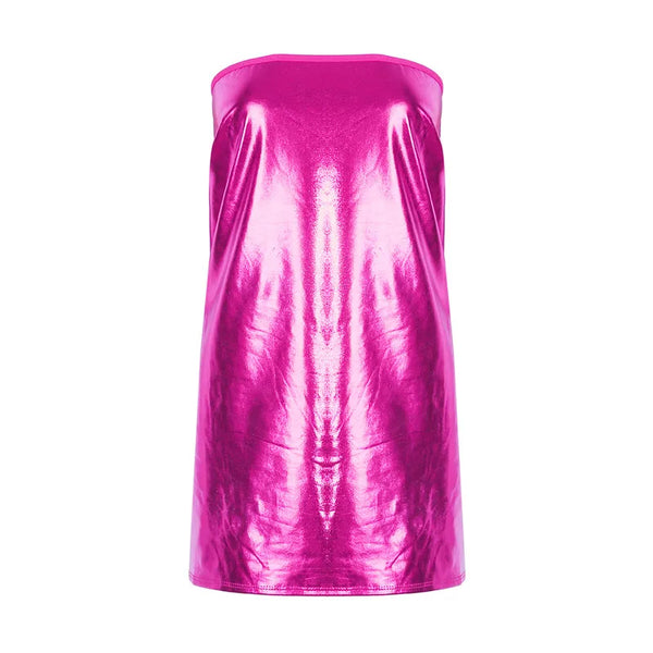 Nova Metallic PU Strapless Bodycon Mini Dress