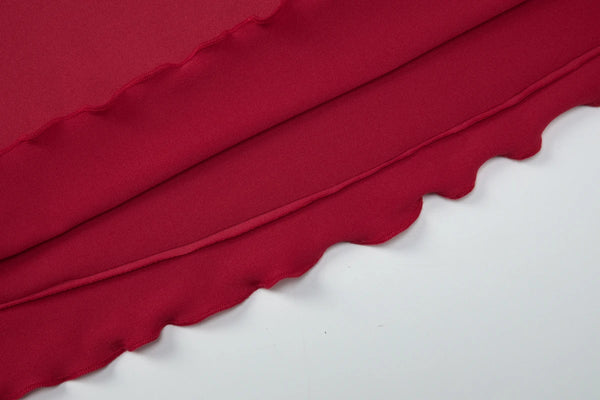 Ruby Ruched Ruffle Halter Mini Dress