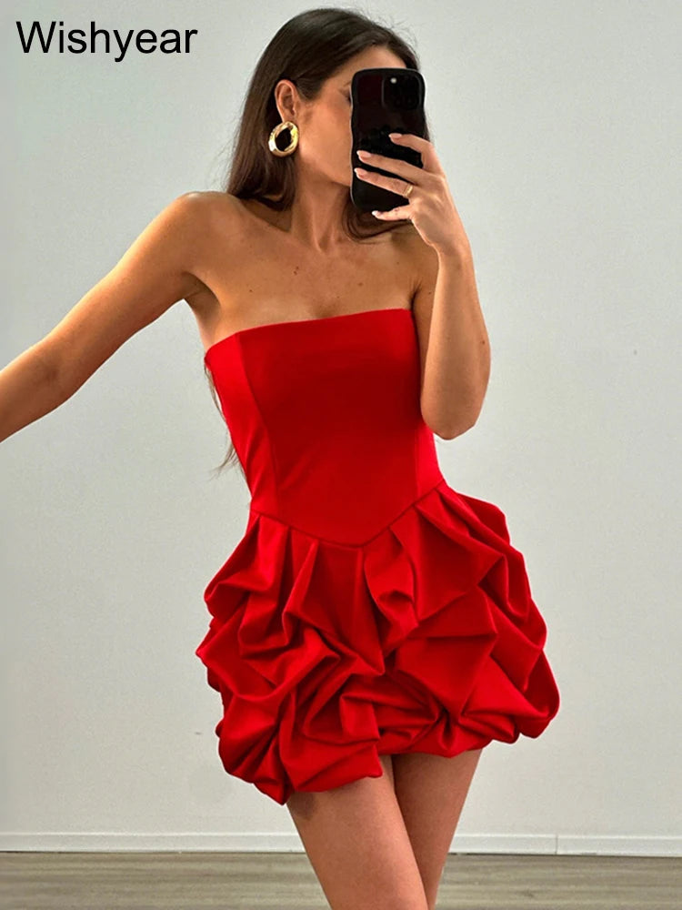 Reverie Strapless Ruffle Bubble Mini Dress Main image